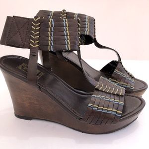 3 for $25 Boho Vegan Leather Wedge Platforms
